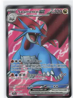 Pokemon TCG Salamence EX Full Art Holo Ultra Rare Card 177/159 Journey Together - Image 1