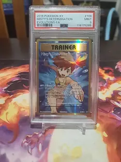 Pokemon TCG Misty's Determination XY Evolutions Full Art Holo Card PSA 9 108/108 - Image 1