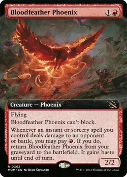 2x Bloodfeather Phoenix - Foil Extended Art March of the Machine LP MTG - Image 1