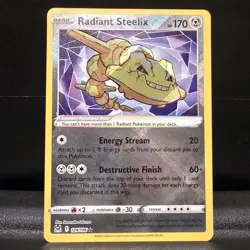 Radiant Steelix 124/196 SWSH Lost Origin Radiant Rare Pokemon NM - Image 1