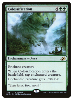 MTG - Foil Promo Colossification - Rare Enchantment Aura - Ikoria (IKO) - M/NM - Image 1