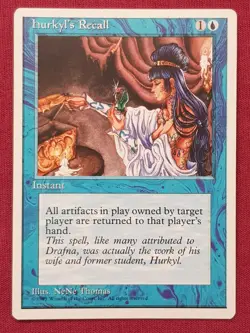 Magic The Gathering 4TH EDITION HURKYL'S RECALL blue card MTG FOURTH - Image 1