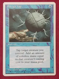 Magic The Gathering 4TH EDITION ENERGY TAP blue card MTG - Image 1