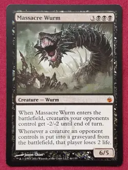 Magic The Gathering MIRRODIN BESIEGED MASSACRE WURM black card MTG - Image 1
