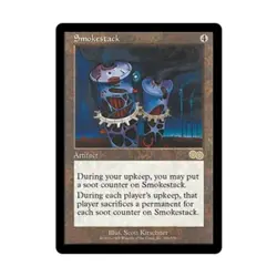 WOTC MtG Urza's Saga Smokestack (R) EX - Image 1