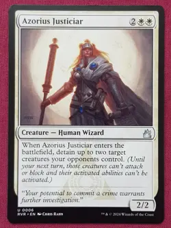 Magic The Gathering RAVNICA REMASTERED AZORIUS JUSTICIAR white card MTG - Image 1