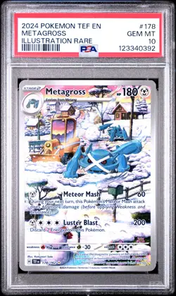 2024 POKEMON TEF EN-TEMPORAL FORCES ILLUSTRATION RARE #178 METAGROSS PSA 10 - Image 1