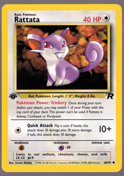 Rattata 1st Edition 66/82 Team Rocket 2000 Pokemon TCG Card NM - Image 1