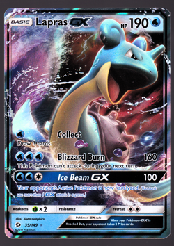 Lapras GX 35/149 Sun & Moon Base Set Holo 2017 Pokemon TCG Card NM - Image 1