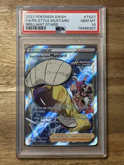 2022 POKEMON SWSH BRILLIANT STARS #TG27 FA/RAPID STRIKE STYLE MUSTARD PSA 10 - Image 1