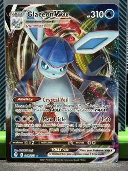 Pokemon TCG Glaceon VMAX Evolving Skies Holo Ultra Rare Card 041/203 NM - Image 1