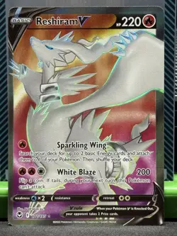 Pokemon TCG Reshiram v Full Art Sword & Shield Silver Tempest Card 172/195 NM - Image 1