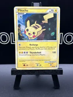 Pikachu Holo Rare HG5503 Black Star Promo Pokemon TCG 2010 BENT CARD HP - Image 2