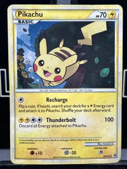 Pikachu Holo Rare HG5503 Black Star Promo Pokemon TCG 2010 BENT CARD HP - Image 3