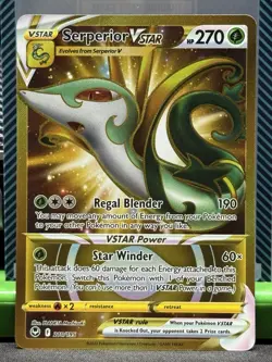 Pokemon TCG Serperior VSTAR Silver Tempest Secret Rare Card 210/195 NM - Image 1