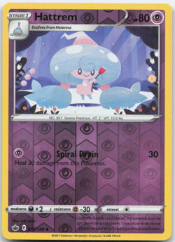 Hattrem 072/198 Reverse Holo Chilling Reign Pokemon Card NM - Image 1