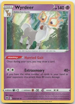 Wyrdeer 069/189 Holo Astral Radiance Pokemon Card NM - Image 1