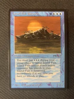 MTG Magic the Gathering Arabian Nights Island Fish Jasconius LP - Image 1