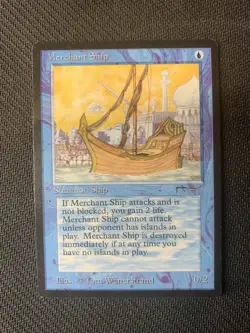 MTG Magic the Gathering Arabian Nights Merchant Ship NM to High LP - Image 1