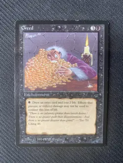 MTG Magic the Gathering Legends Greed LP to MP - Image 1