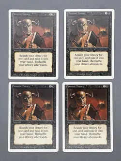 MTG Magic the Gathering Rare Sorcery Demonic Tutor x4 playset Revised Edition - Image 1
