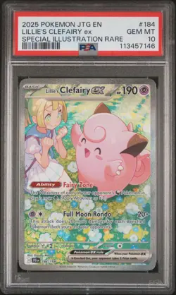 2025 POKEMON JTG SPECIAL ILLUSTRATION RARE #184 LILLIE'S CLEFAIRY EX PSA 10 - Image 1