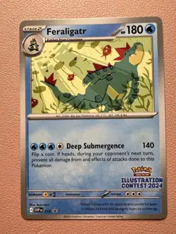 Pokemon TCG Lot of 2 - 2024 Pokemon Illustration Contest Pikachu & Feraligatr - Image 4