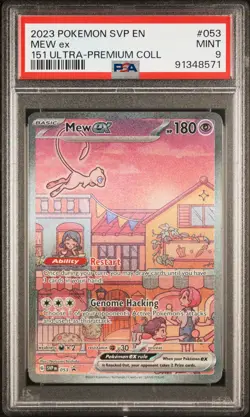 2023 POKEMON SVP EN-SV BLACK STAR PROMO 151 ULTRA-PREM COLL #053 MEW EX PSA 9 - Image 1