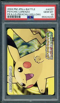 PSA 10 (Pikachu) Psychic Lorenz Japanese FireRed LeafGreen e Battle A027 Pokemon - Image 1