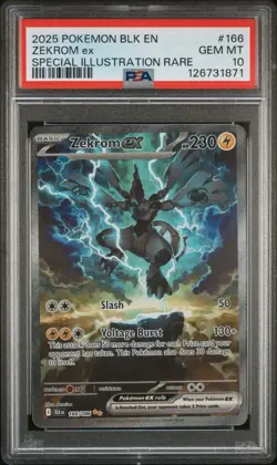 ZEKROM EX Special Illustration Rare 166/086 PSA 10 - 2025 Pokemon TCG Black Bolt - Image 1