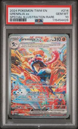 Pokemon 2024 Greninja ex 214/167 SIR Twilight Masquerade GEM MINT PSA 10 - Image 1