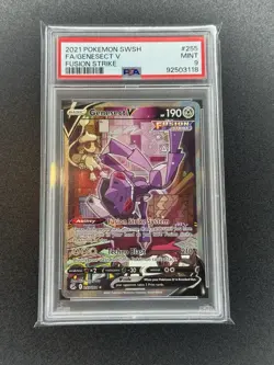 Pokemon TCG Genesect V Fusion Strike 255/264 Holo Full Art PSA 9 - Image 1