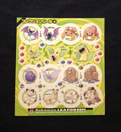 Diglett Weepinbell Meowth Pokemon LeafGreen Sticker Japanese 2004 Shogakukan - Image 1