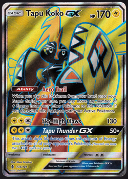 Tapu Koko GX 135/145 Guardians Rising Full Art Holo Pokemon TCG Card MP - Image 1