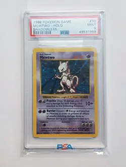 Pokemon Mewtwo Base Set Shadowless Holo Rare #10 PSA 9 Mint - Image 1