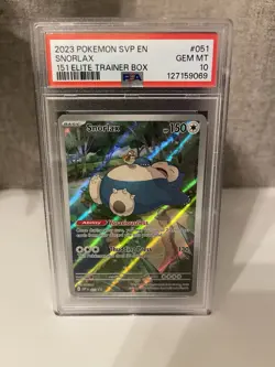 Pokemon Snorlax 151 ETB Illustration Rare Promo SVP 051 PSA 10 Gem Mint - Image 1