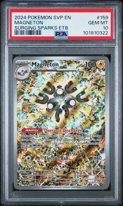 2024 POKEMON SVP EN-SV BLACK STAR PROMO #159 MAGNETON PSA 10 - Image 1