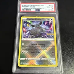 2022 POKEMON SWSH POKEMON GO PREMIUM COLLECTION PROMO #230 RADIANT EEVEE PSA 10 - Image 1