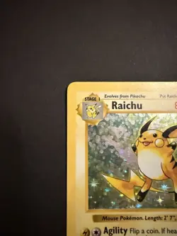 Pokemon TCG Raichu Base Set Holo Shadowless Rare Card 14/102 MP Vintage - Image 4