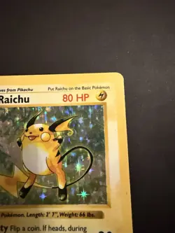 Pokemon TCG Raichu Base Set Holo Shadowless Rare Card 14/102 MP Vintage - Image 5