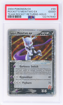 PSA 2 2004 Pokemon EX Team Rocket Returns #99 ROCKET'S MEWTWO EX Holo Rare Card - Image 1