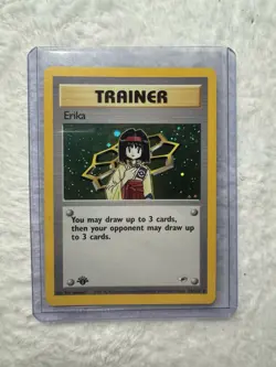 pokemon card 16/132 Trainer Erika Holo 1st Edition Gym Heroes NEAR MINT - Image 1