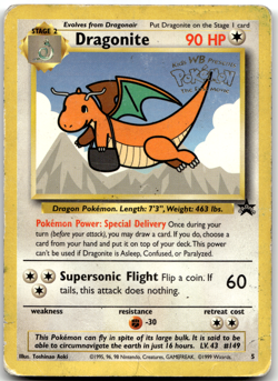 Dragonite 5 WB Black Star 1999 Promo WOTC Pokemon Card HP - Image 1