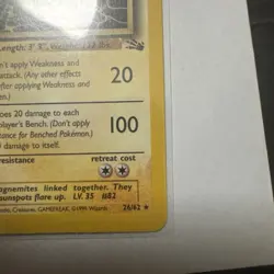 Pokemon TCG Fossil Set Magneton Rare Non-Holo Card 26/62 Vintage - Image 4