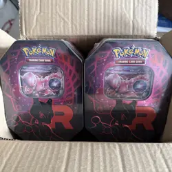2x PokÃ©mon TCG Team Rocket Tin â€“ Mewtwo ex (1 Foil Promo Card & 4 Booster Packs) - Image 1
