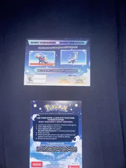 2x Shiny Koraidon & Miraidon Pokemon Scarlet Violet Code Card - Gamestop - Image 1