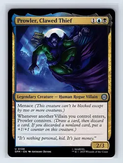 Prowler, Clawed Thief #138 Regular Uncommon MTG 2025 Marvel's Spider-Man - Image 1