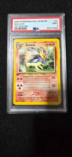 2000 Pokemon Neo Genesis 1st Edition #47 Quilava PSA 9 MINT Pokemon WOTC - Image 1