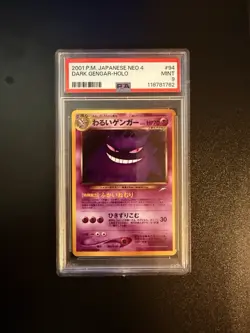 Pokemon PSA 9 MINT 2001 Dark Gengar Japanese Neo Destiny Holo Card - Image 1
