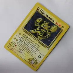 Lt Surges Electabuzz 27/132 Gym Heroes Rare WOTC 1999 LP Pokemon Card -HD Photos - Image 3